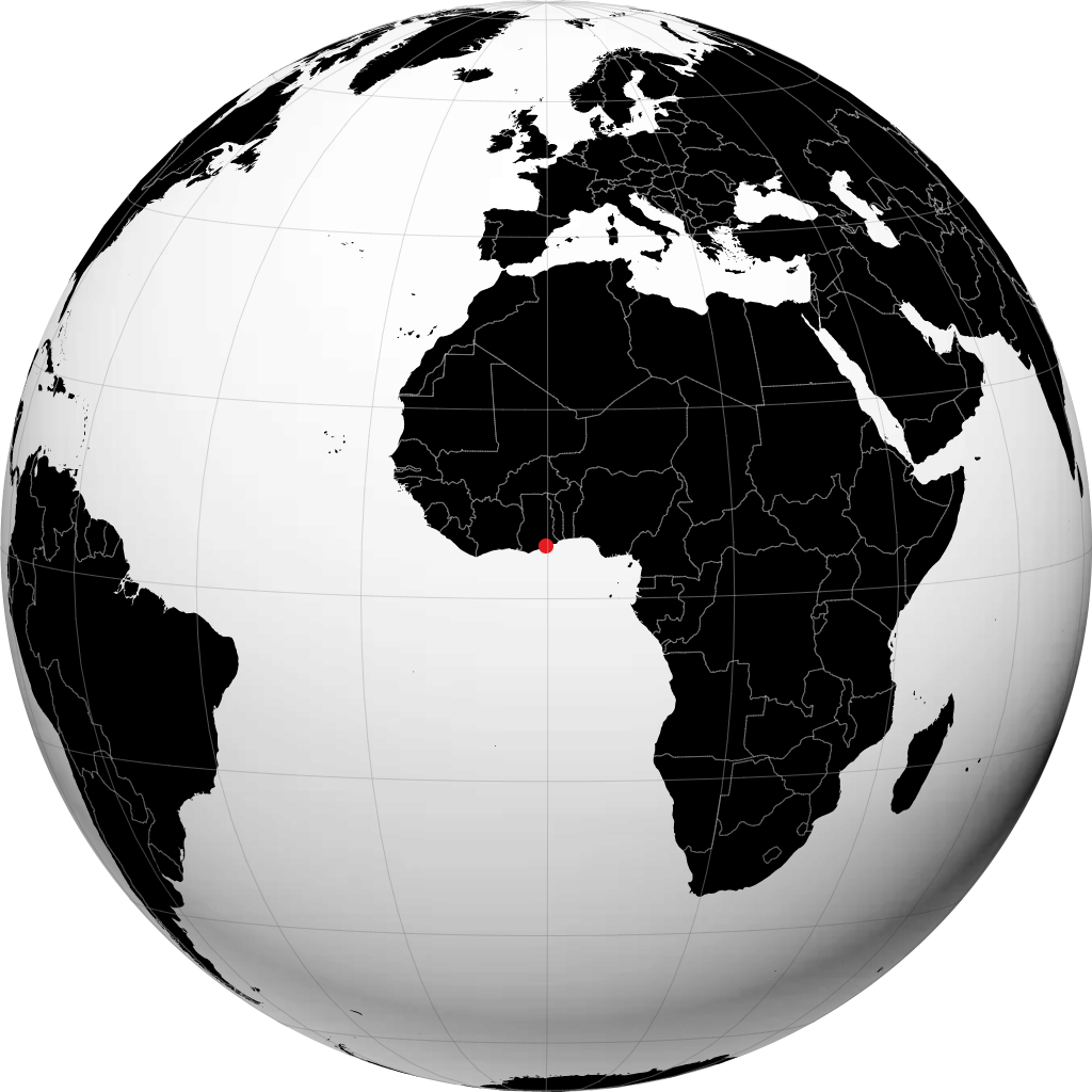 Accra á hnöttnum