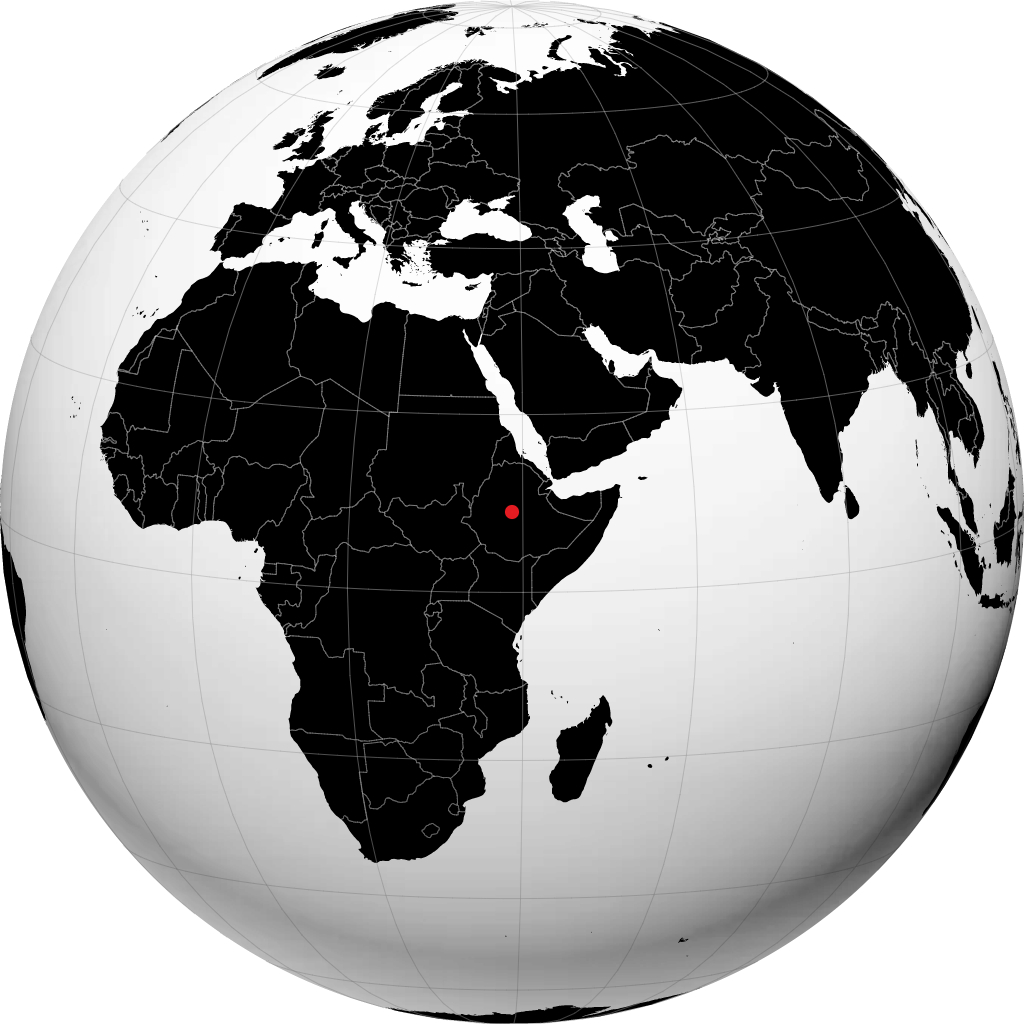 Addis Ababa á hnöttnum