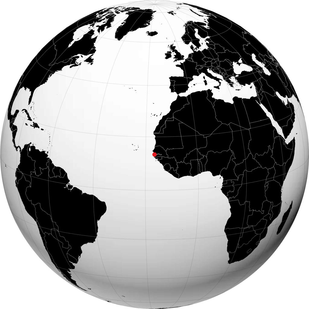 Banjul á hnöttnum