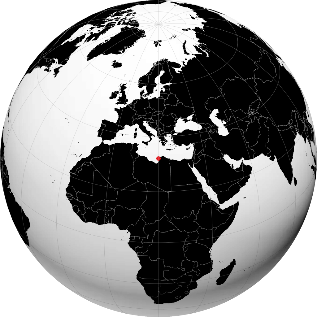 Benghazi á hnöttnum