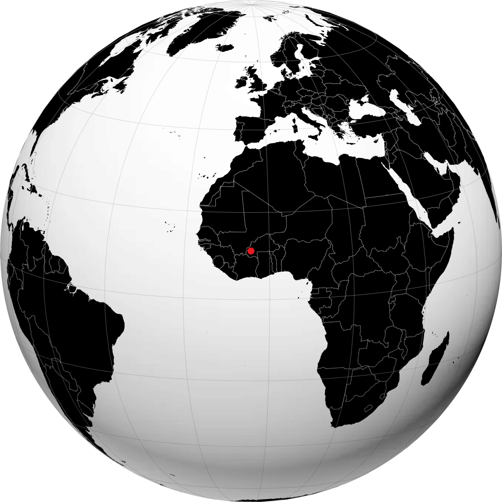 Bobo-Dioulasso á hnöttnum