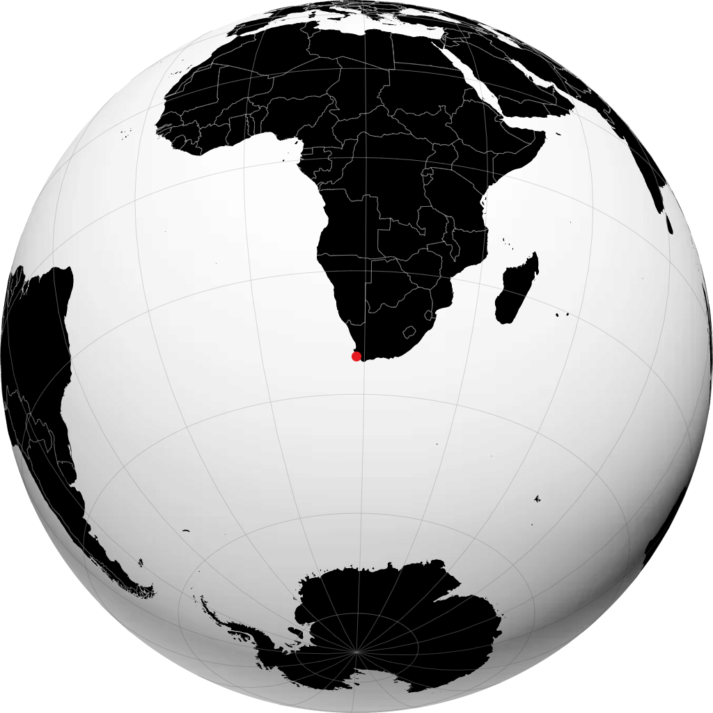 Cape Town á hnöttnum