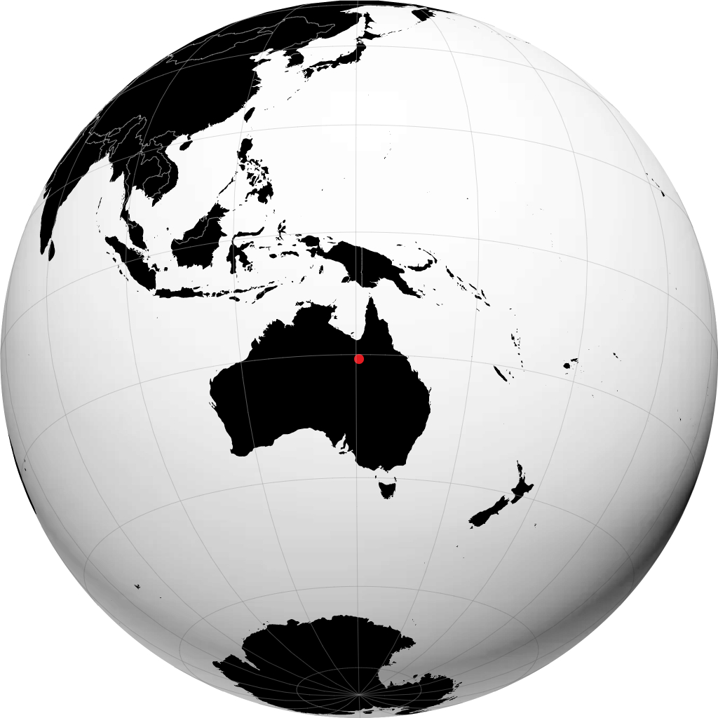 Cloncurry á hnöttnum