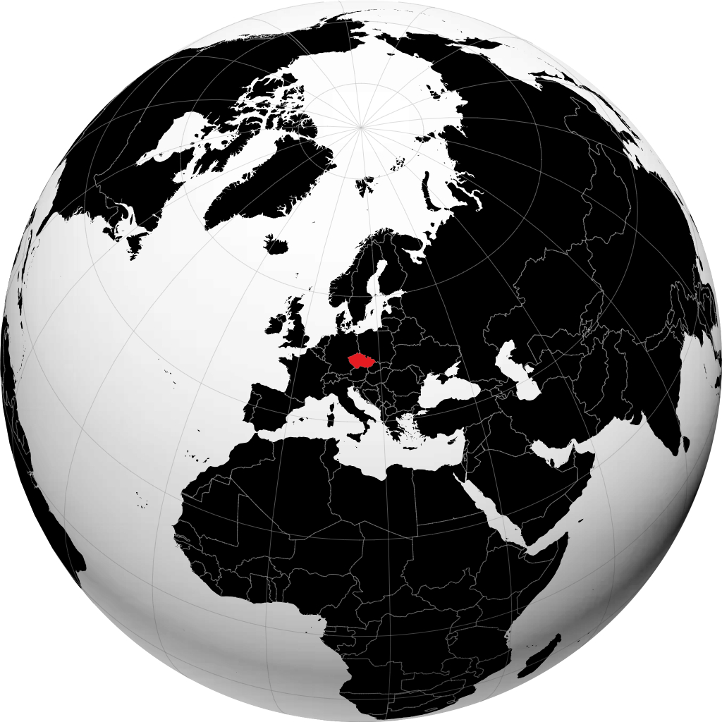 Tékkland á hnöttnum