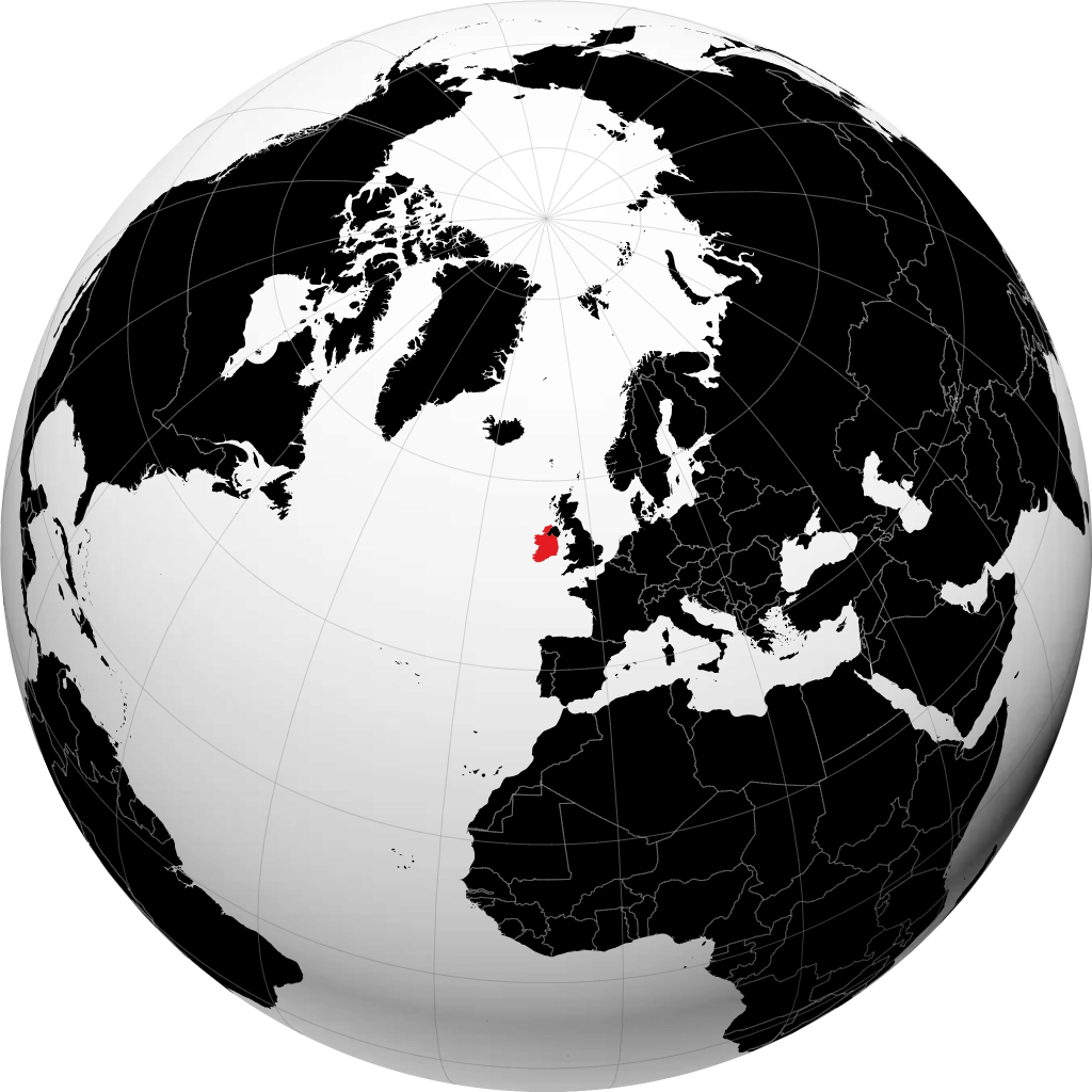 Írland á hnöttnum