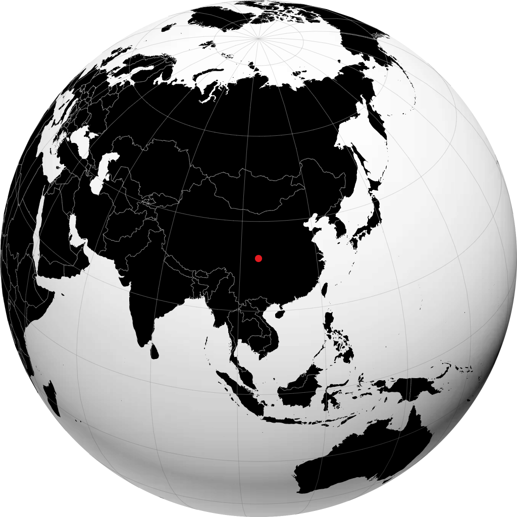 Jiangyou á hnöttnum
