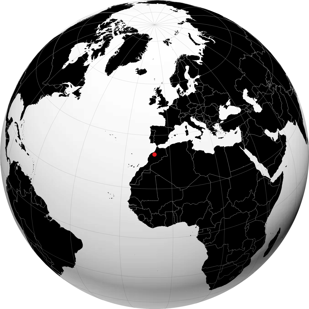 Khouribga á hnöttnum