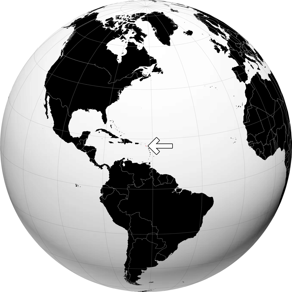 Sankti Kitts og Nevis á hnöttnum