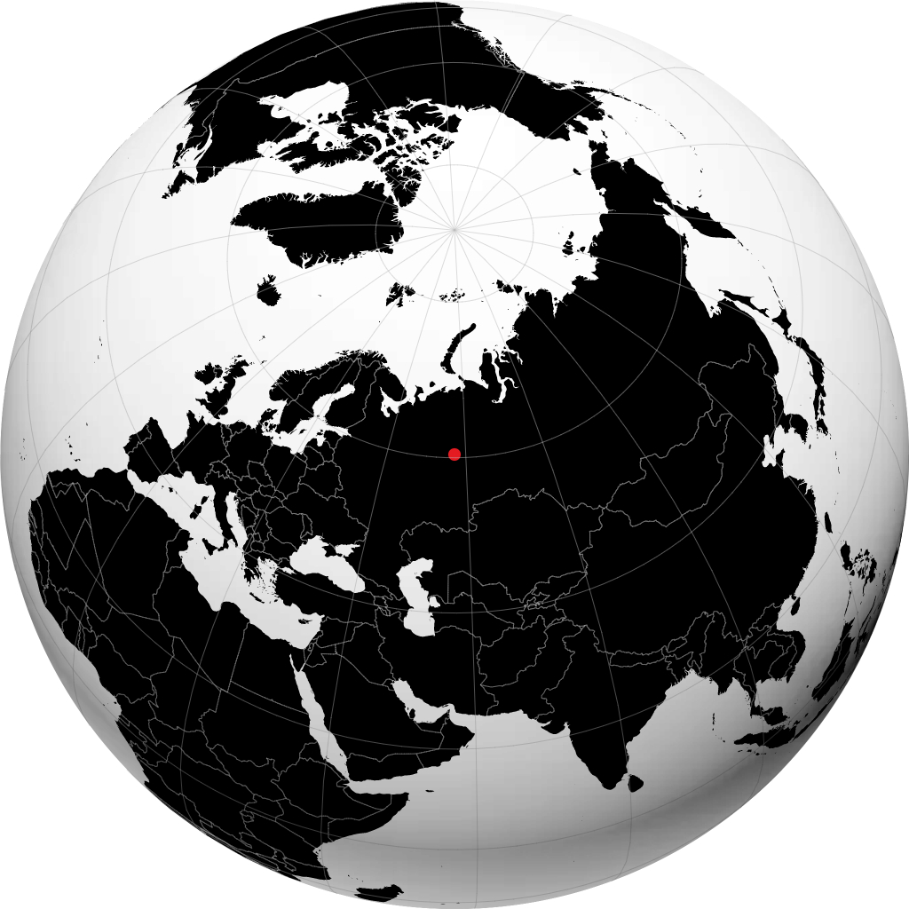 Krasnovishersk á hnöttnum
