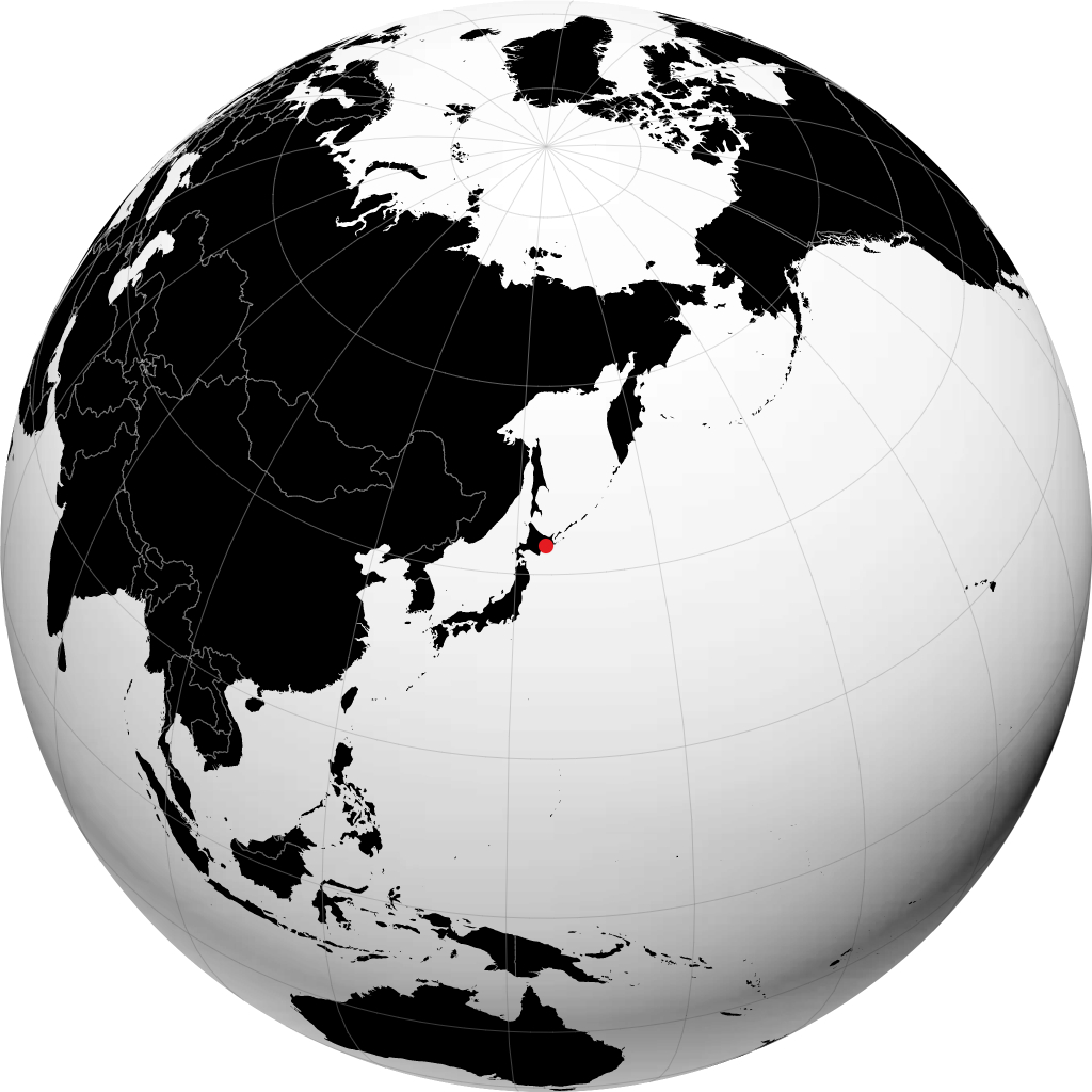 Kushiro á hnöttnum