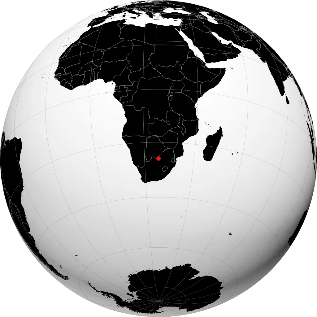 Mafikeng á hnöttnum