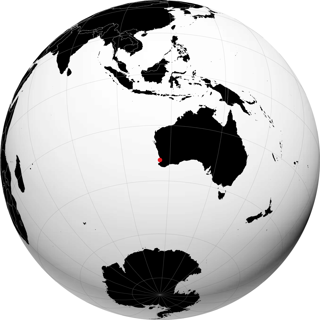 Mandurah á hnöttnum