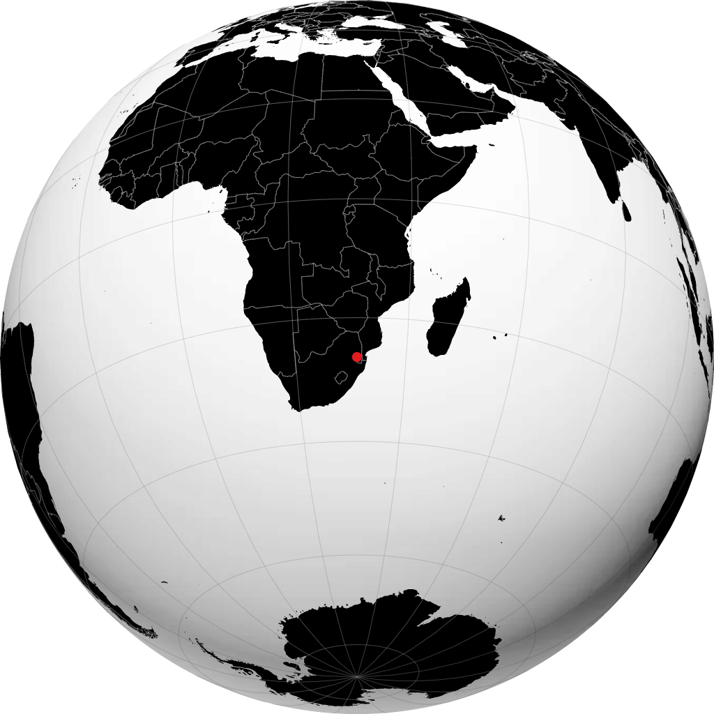Mbabane á hnöttnum