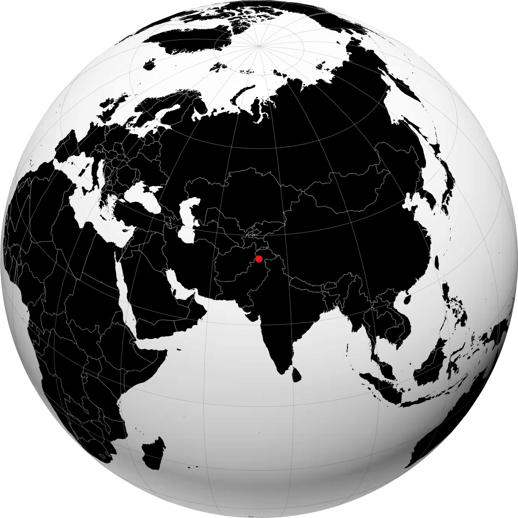 Mingora á hnöttnum