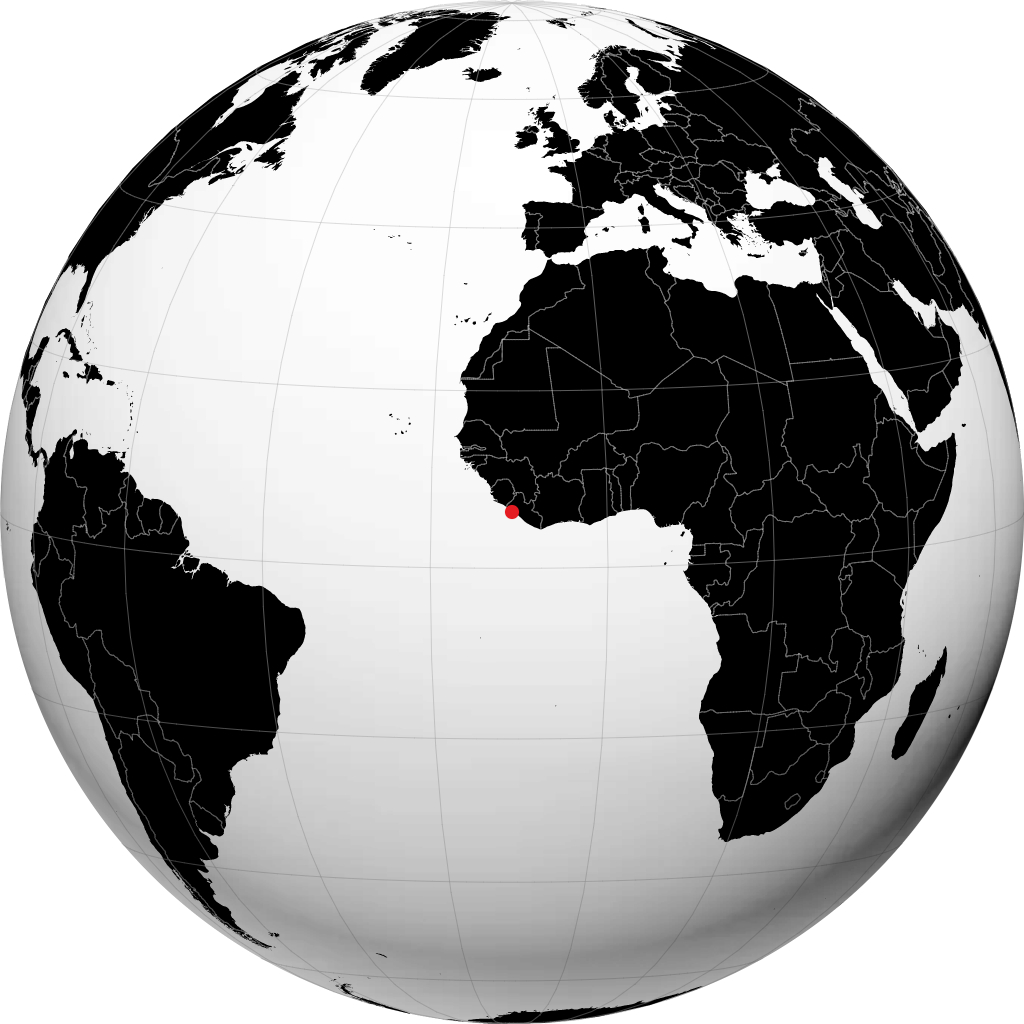 Monrovia á hnöttnum