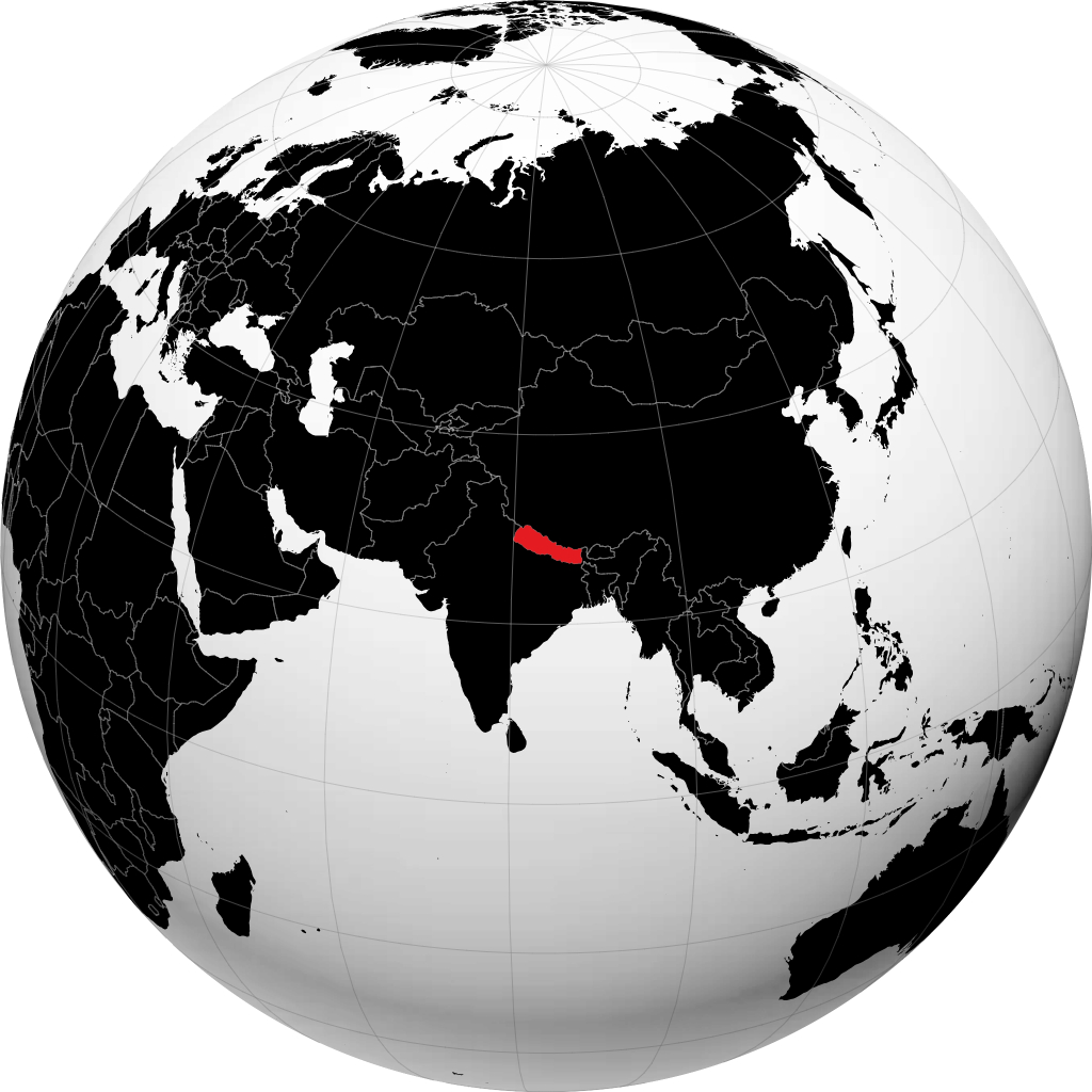 Nepal á hnöttnum