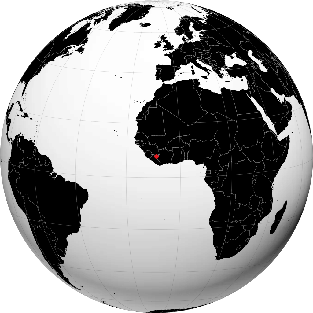 Nzérékoré á hnöttnum