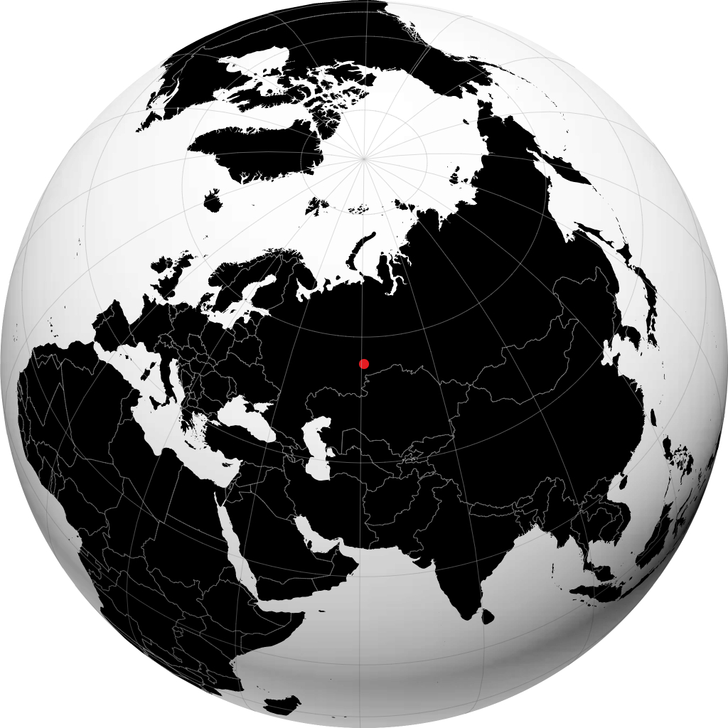 Ozersk á hnöttnum