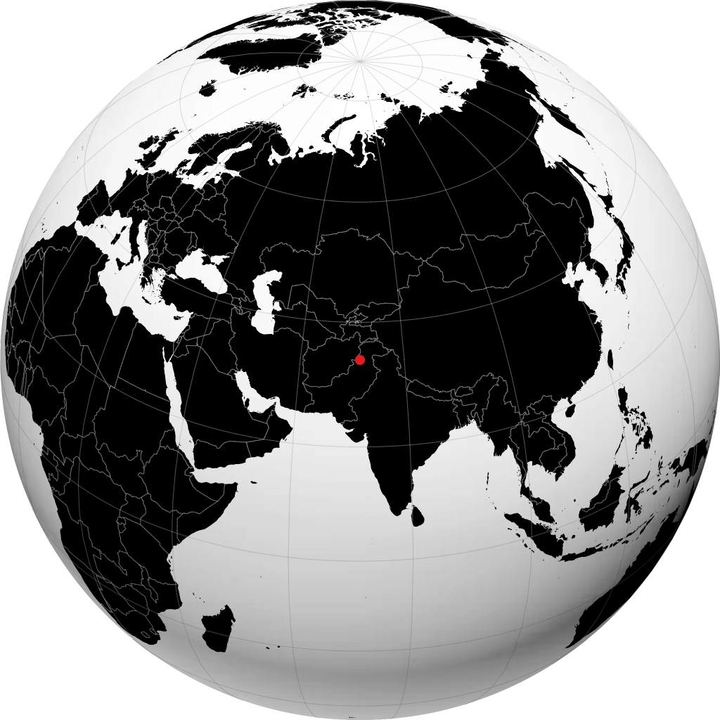 Peshawar á hnöttnum