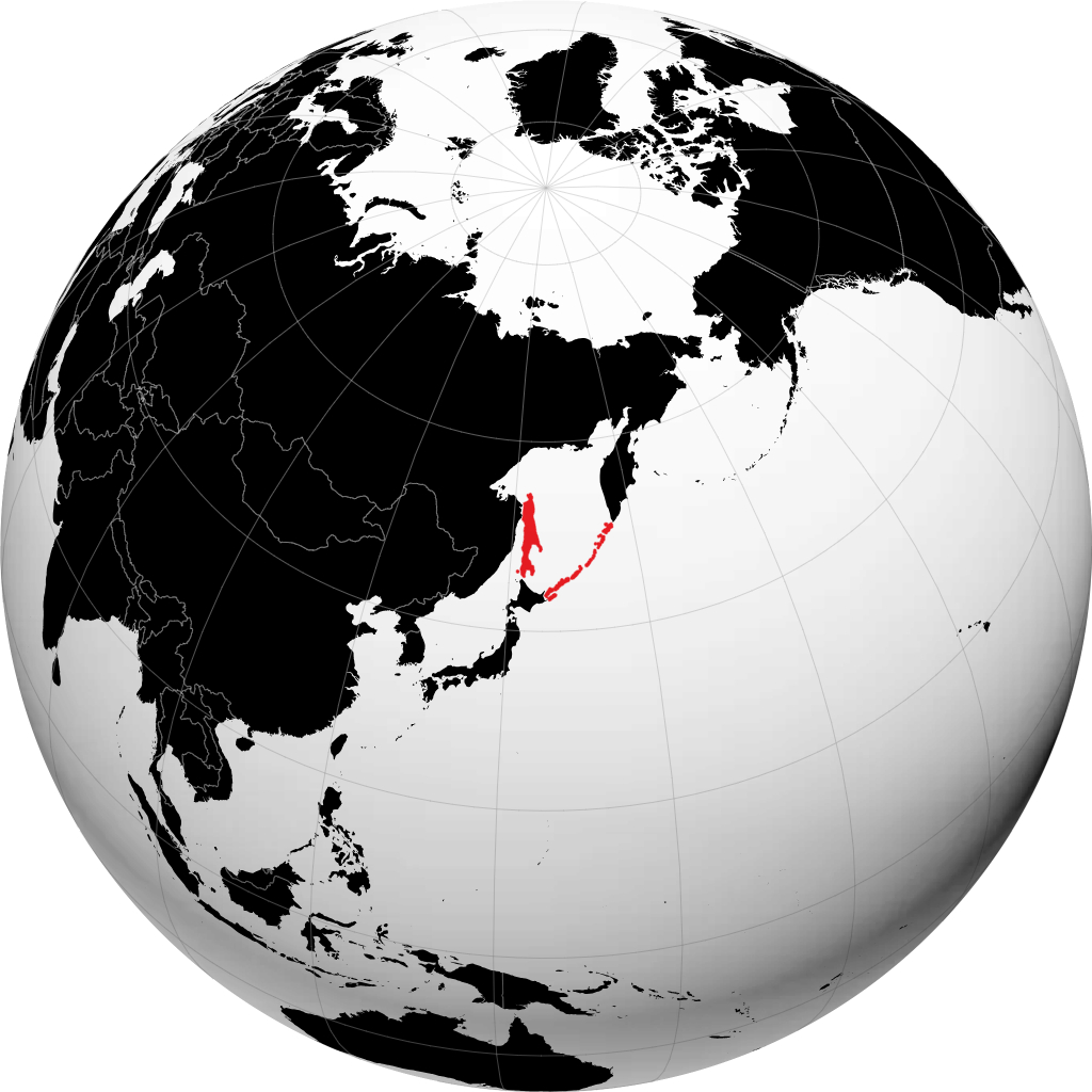 Sakhalin hérað á hnöttnum