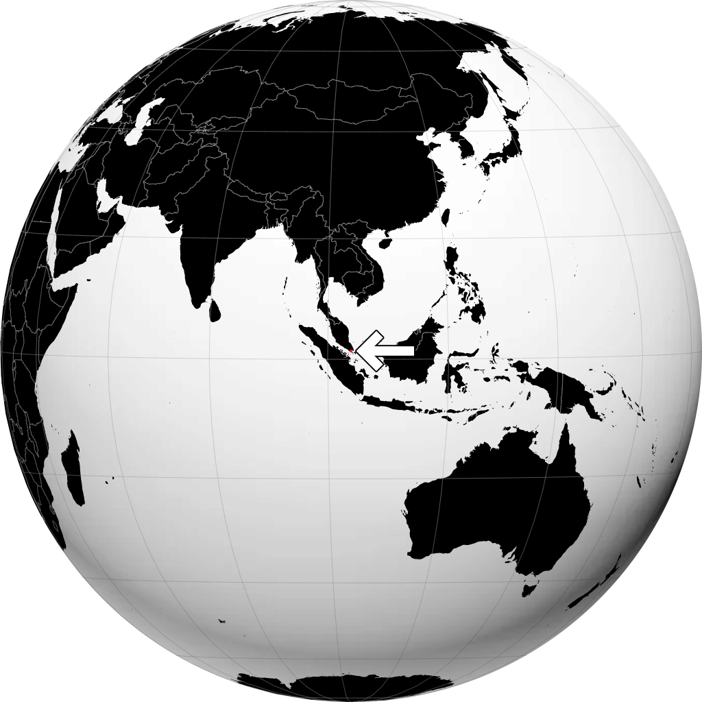 Singapúr á hnöttnum