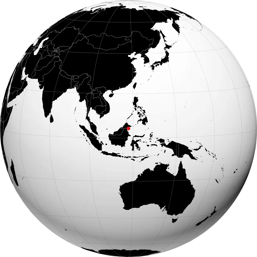 Tawau á hnöttnum