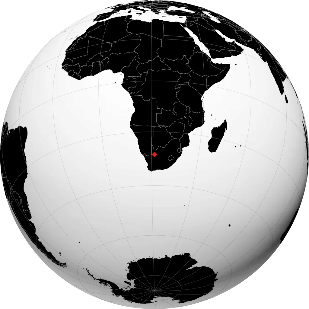 Upington á hnöttnum