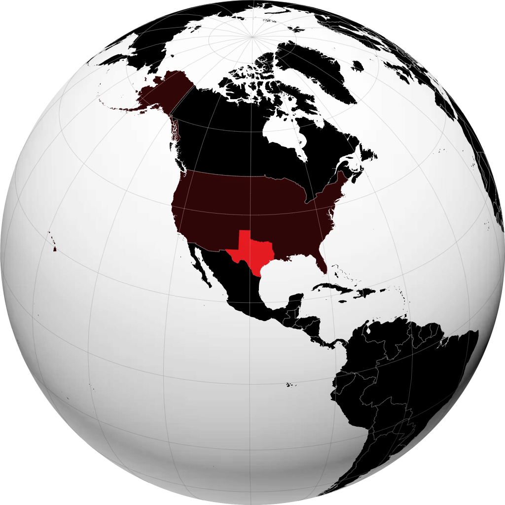 Texas á hnöttnum