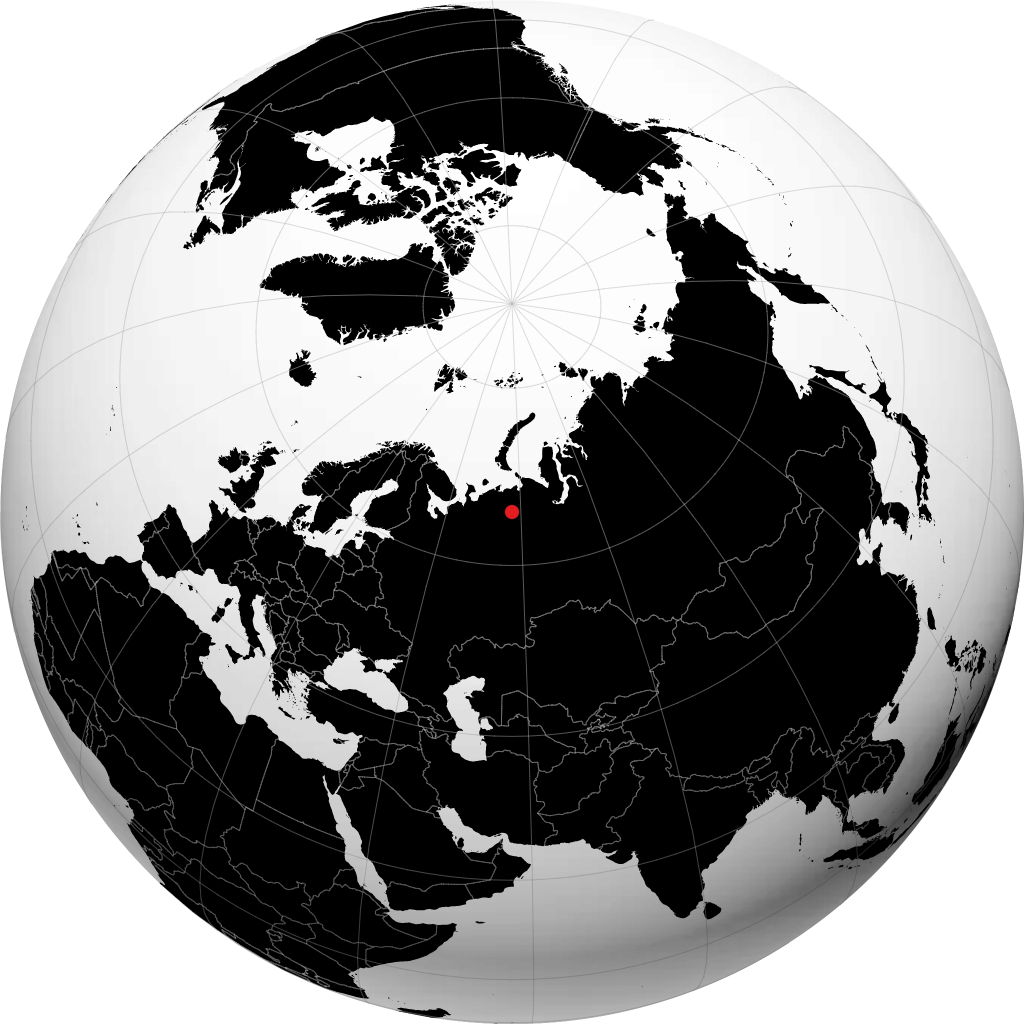 Usinsk á hnöttnum