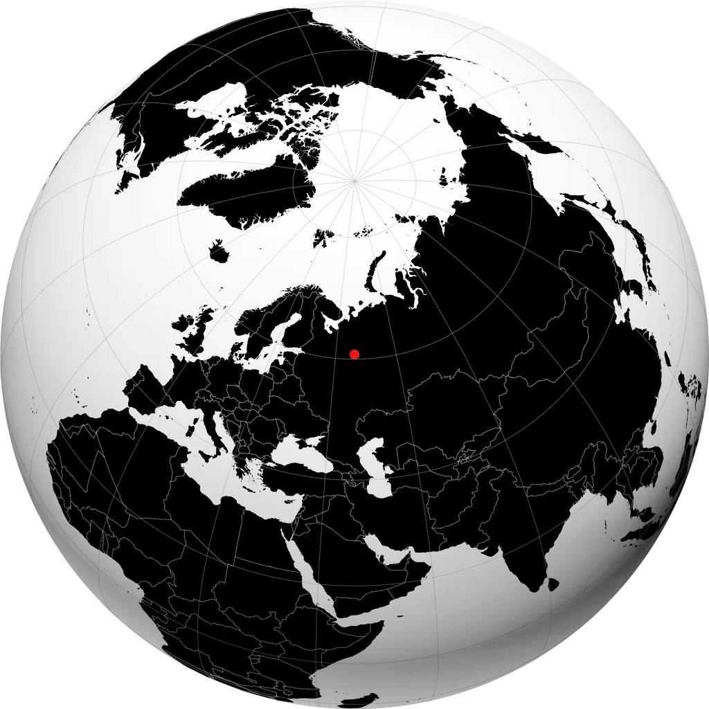 Velikiy Ustyug á hnöttnum