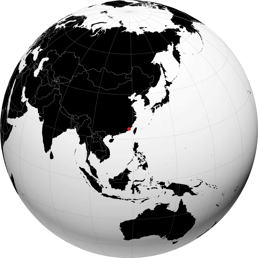 Xiamen á hnöttnum