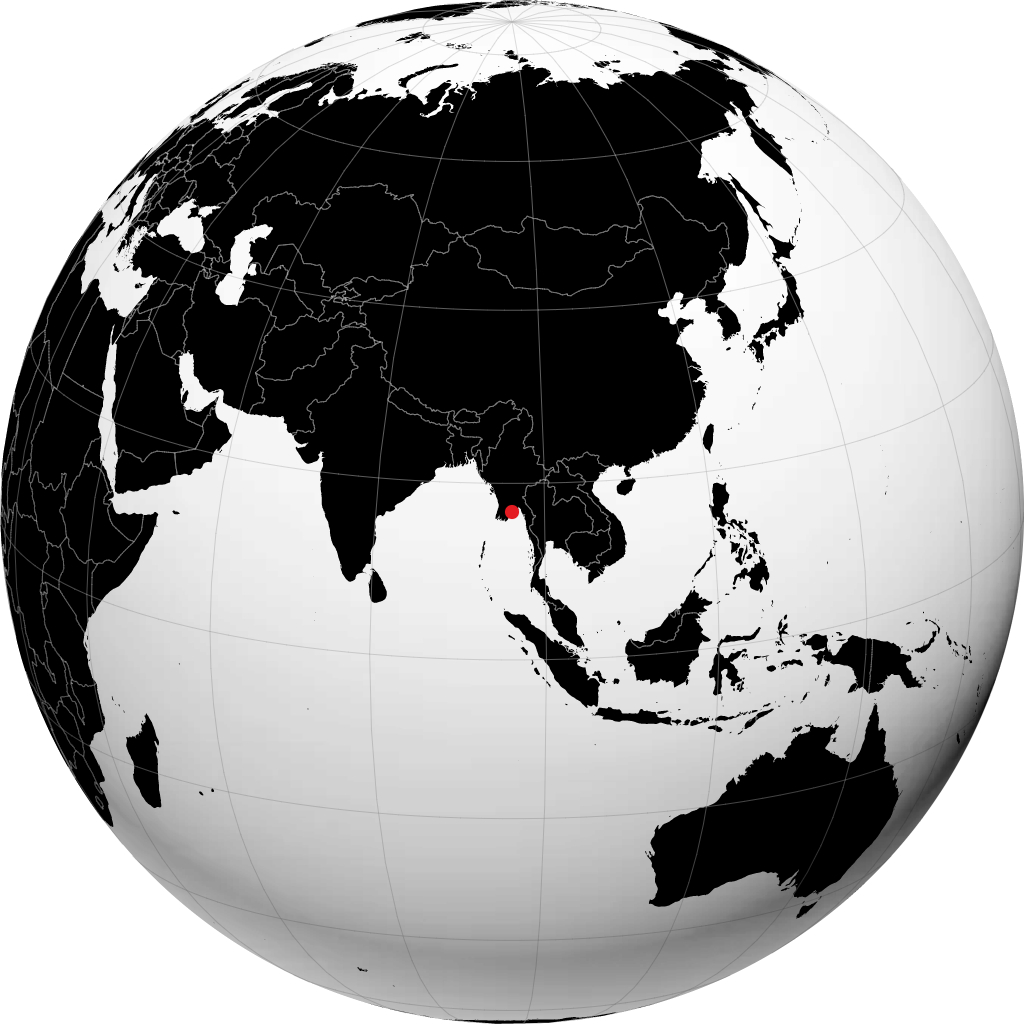 Yangon á hnöttnum