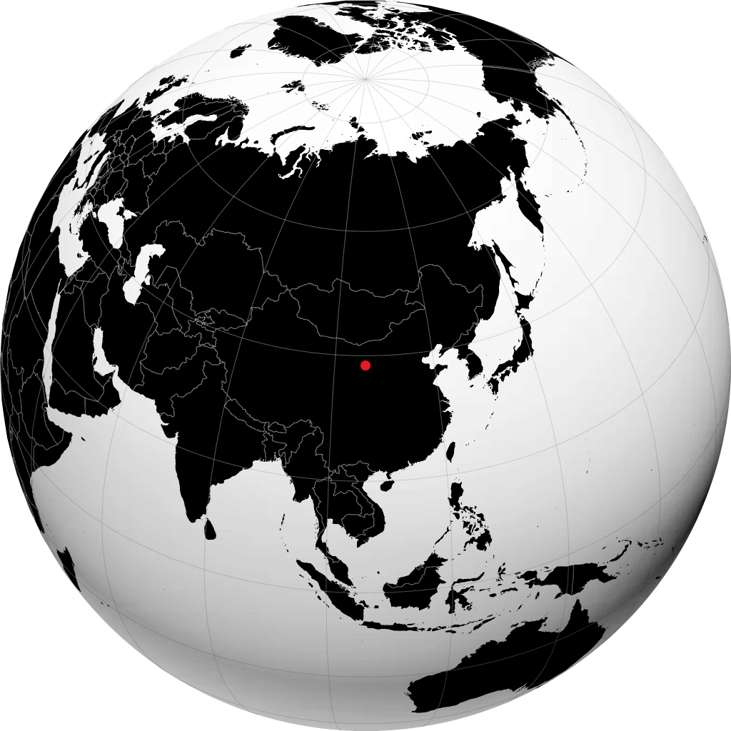Yinchuan á hnöttnum